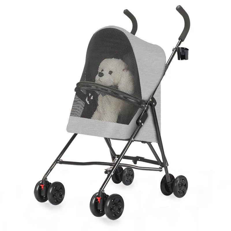 Load Bearing 20kg Small Foldable Pet Stroller for Going Out, Cat Dog Cart, Teddy Cart Lightweight Type Pet Stroller High-quality