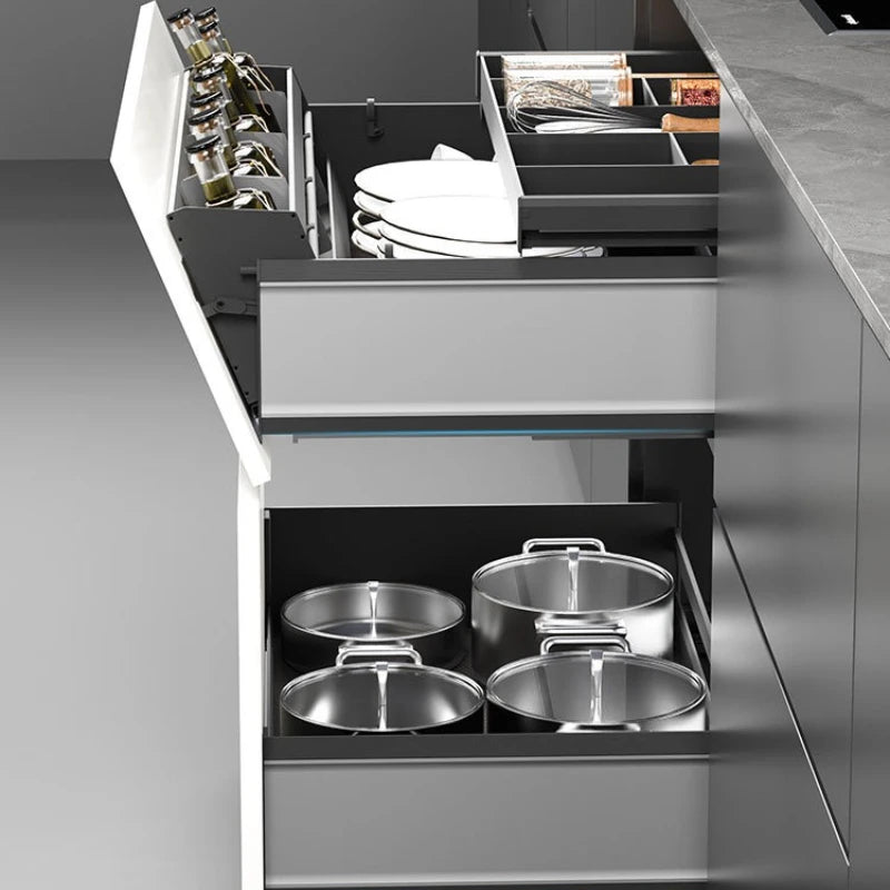Metal Kitchen Cabinet Storage Narrow Organizer Drawer Small Spaces Extendable Cabinets Household with Sliding Track Furniture