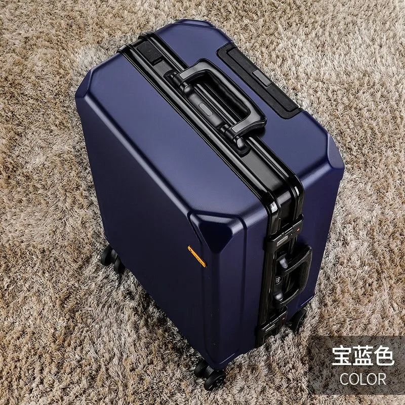 Fashion rolling luggage aluminum frame USB charging trolley suitcase 20/24/26/28 inch students password travel luggage