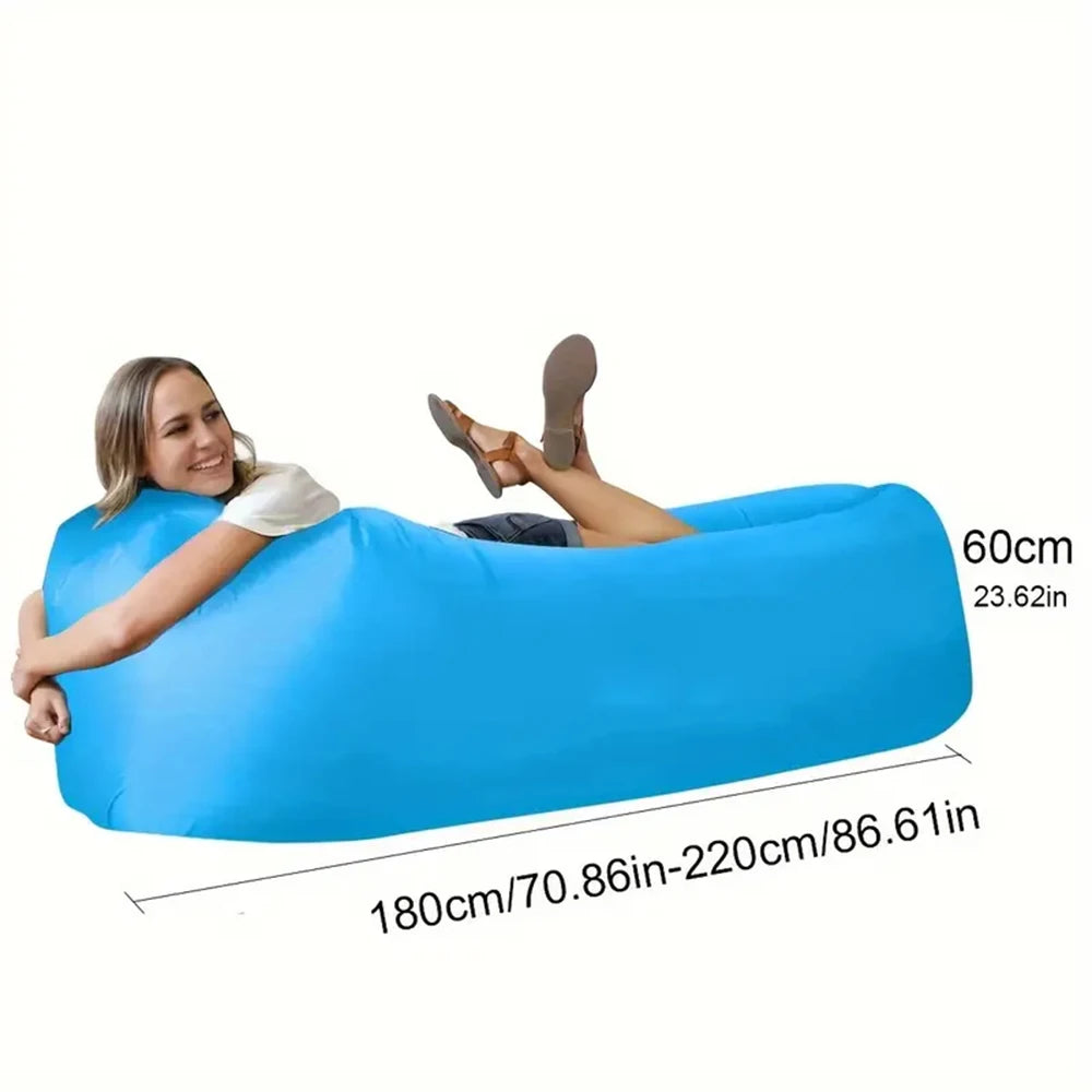 Inflatable Lounger Air Sofa Hammock, Inflatable Couch for Camping, Air Chair for Outdoor, Beach, Hiking, Picnics, Music Festival