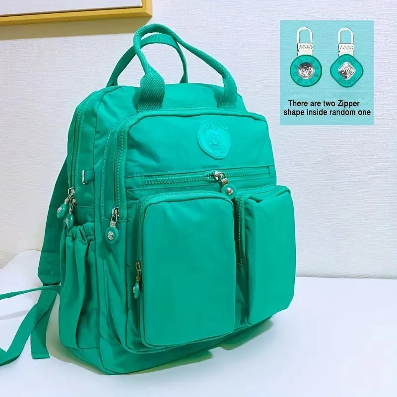Fashion Woman Backpack Waterproof Nylon Soft Handle Solid Multi-pocket Travel Zipper Feminina School Bags Laptop Backpack