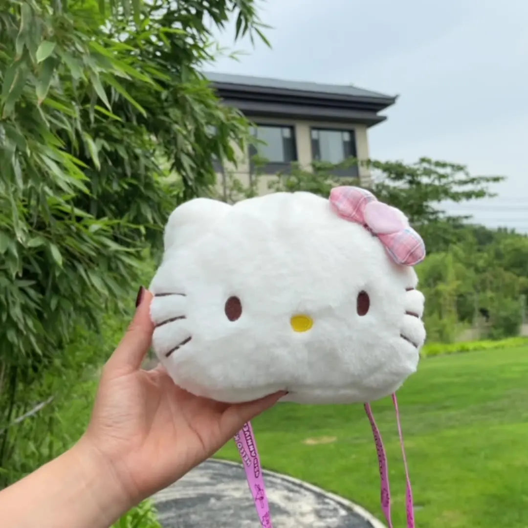 Cute plush bag, sweet girl student versatile shoulder messenger bag, soft and cute little princess new cartoon bag