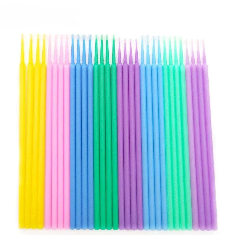 100PCS  For Eyelash Extension Tools Disposable MicroBrush Eyelashes Extension Individual Lash Removing Swab Micro Brush