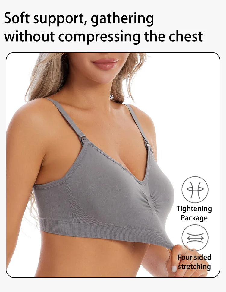 High Quality Maternity Nursing Bras Cotton Breastfeeding Pregnant Underwear Seamless Large Size Breathable Bra Push Up