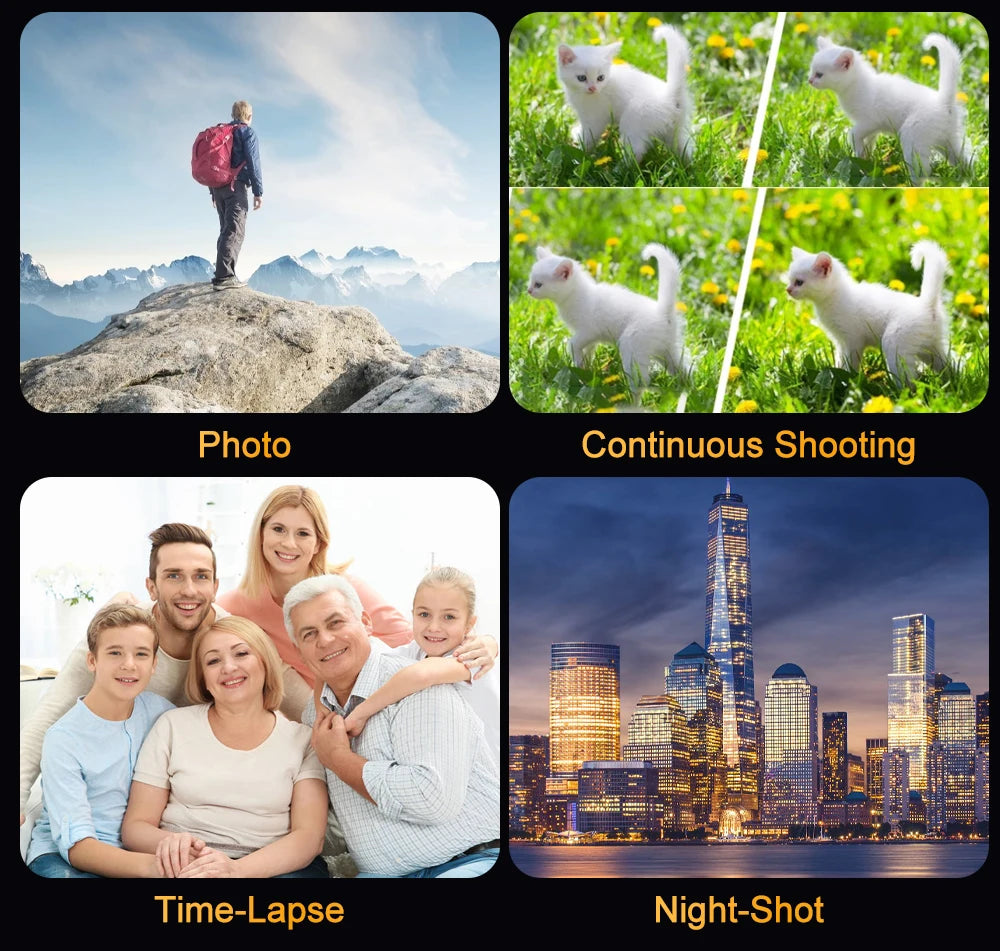 4K Portable Digital photography Camera 2 in1 Photo Video Record DV Travel Video Camera 18X Zoom 3'' Rotatable Screen With Flash