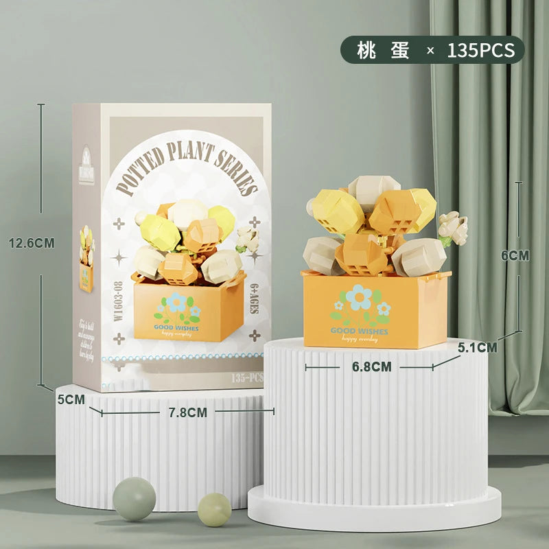 Bouquet Flower Mini Diy Building Block Toys for Children Bricks Blocks for Adults Constructor Micro Bricks Construction Set Gift