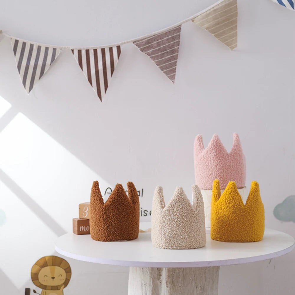 Baby Teddy Velvet Balloon Crown Hat Headwear Star Fairy Stick Happy Birthday Party Decoration Newborn Photography Accessories