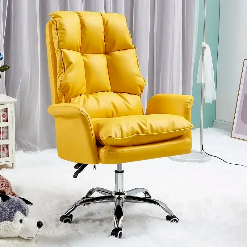 NEW PU Leather Office Chair Pink Gaming Chair Computer Swivel Gamer Live Ergonomic Chair Home Bedroom Sofa Armchairs Furniture