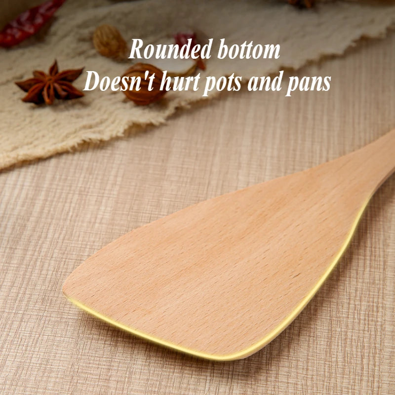 Lacquerless wooden spatula non-stick pan special high temperature household long handle wooden spoon solid wood kitchen utensils