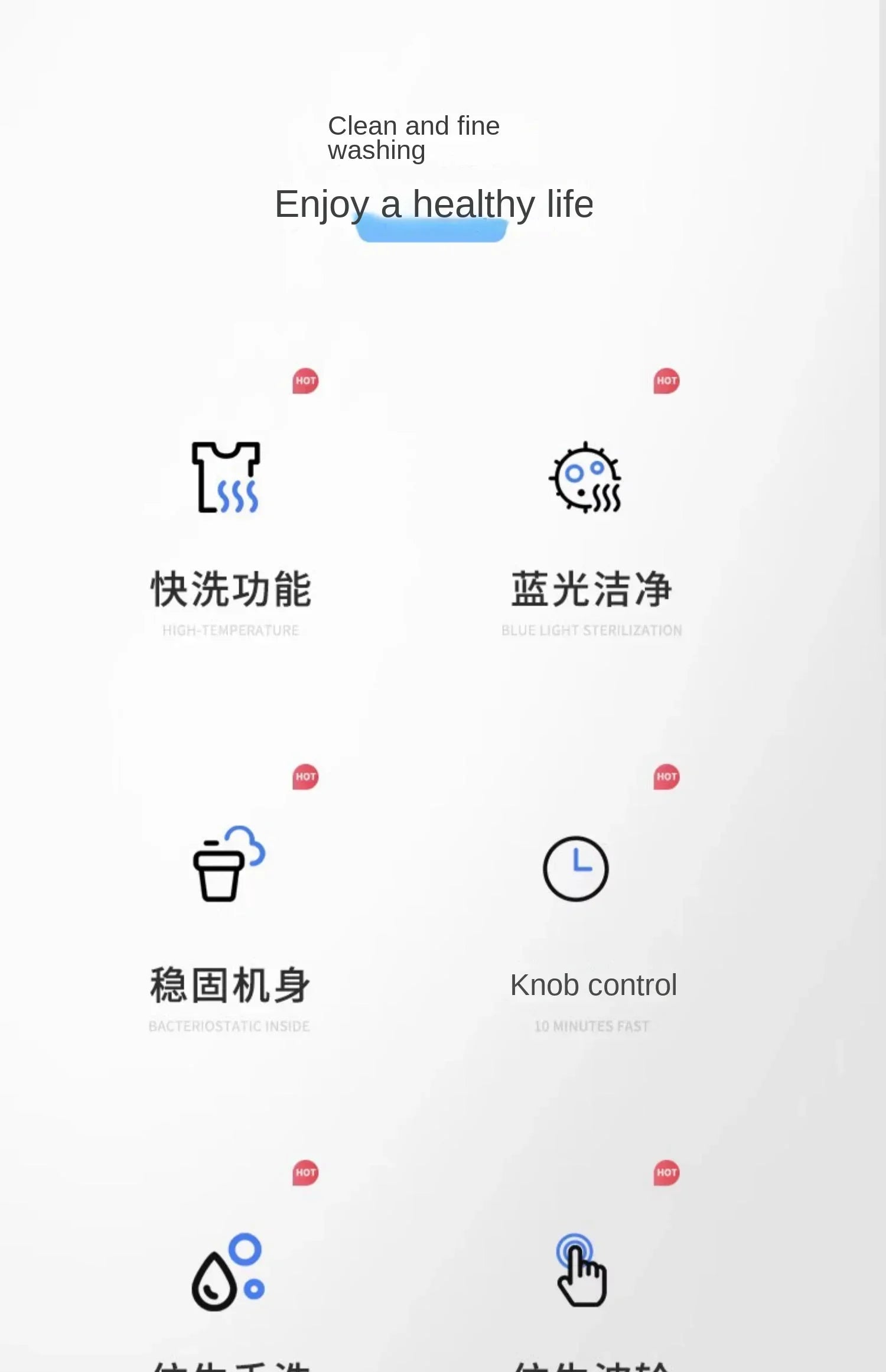 220V VCJ Single Tub  Washing Machine| Mini Laundry Washer for Baby and Child Clothes DW