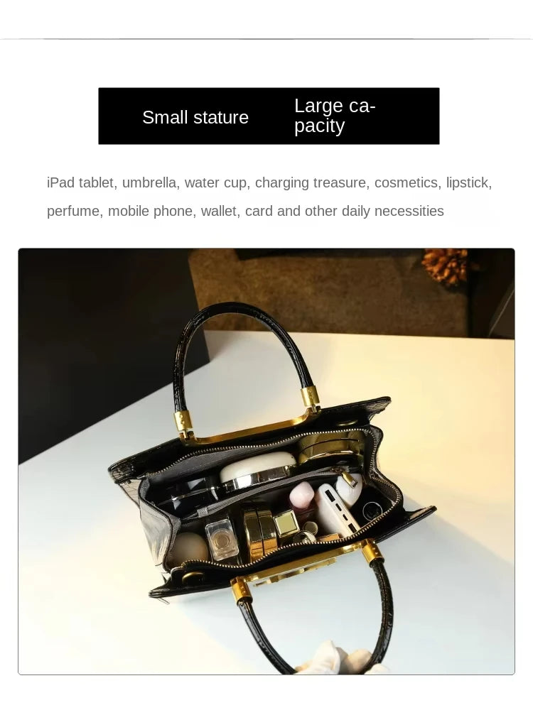High-grade light luxury handbag 2024 new autumn and winter fashion Tote bag women's crocodile print single shoulder crossbodybag