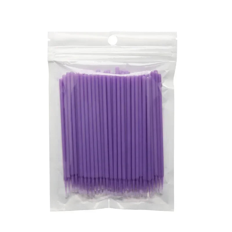100PCS  For Eyelash Extension Tools Disposable MicroBrush Eyelashes Extension Individual Lash Removing Swab Micro Brush
