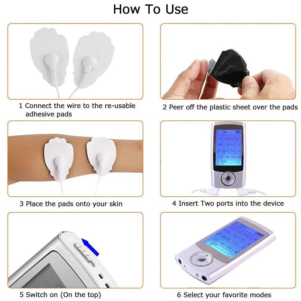 16 Modes Electric Tens Relax Muscle Stimulator EMS Acupuncture Body Massage Digital Therapy Slimming Machine Electrostimulator