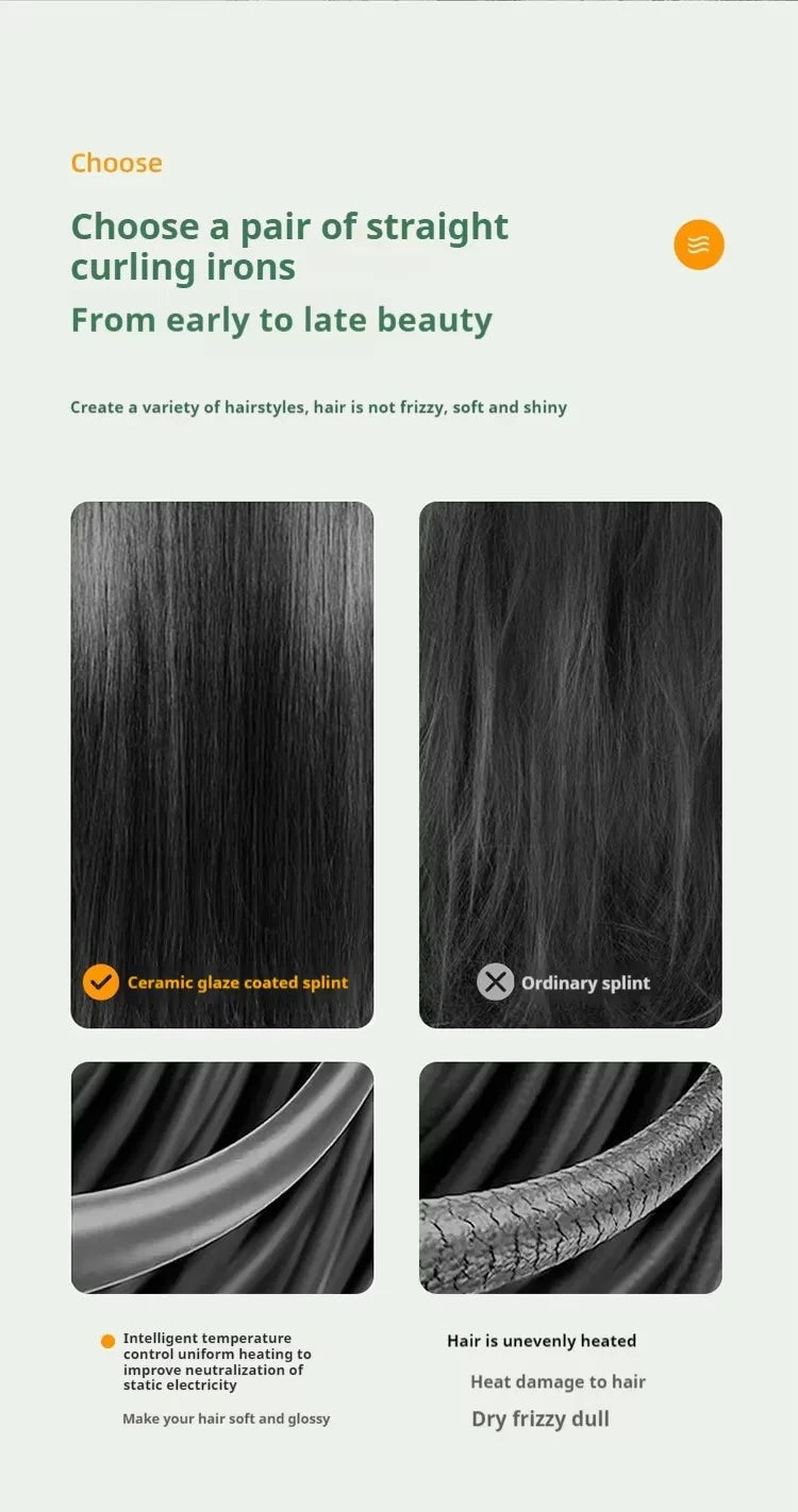 J1 Electric Hair Iron Quick Heating Curling Iron For Wavy Hairstyle Iron Hair Styling Curler Straightener For Home School Travel