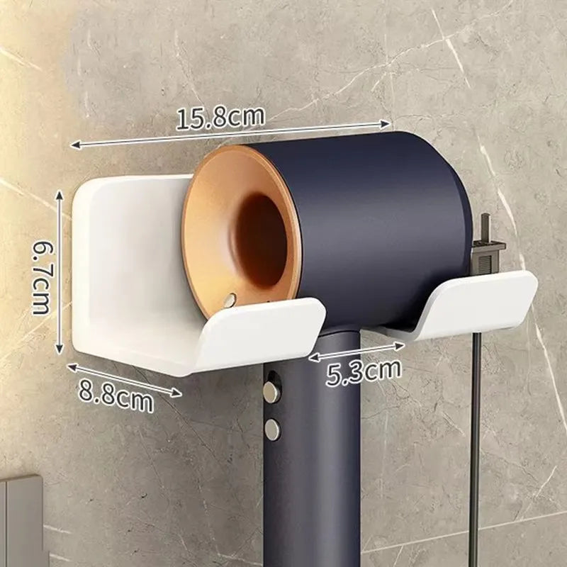 1 Pcs Wall Mounted Hair Dryer Storage Holder Does Not Require Punching Multifunctional Bathroom Hair Dryer Holder Accessories
