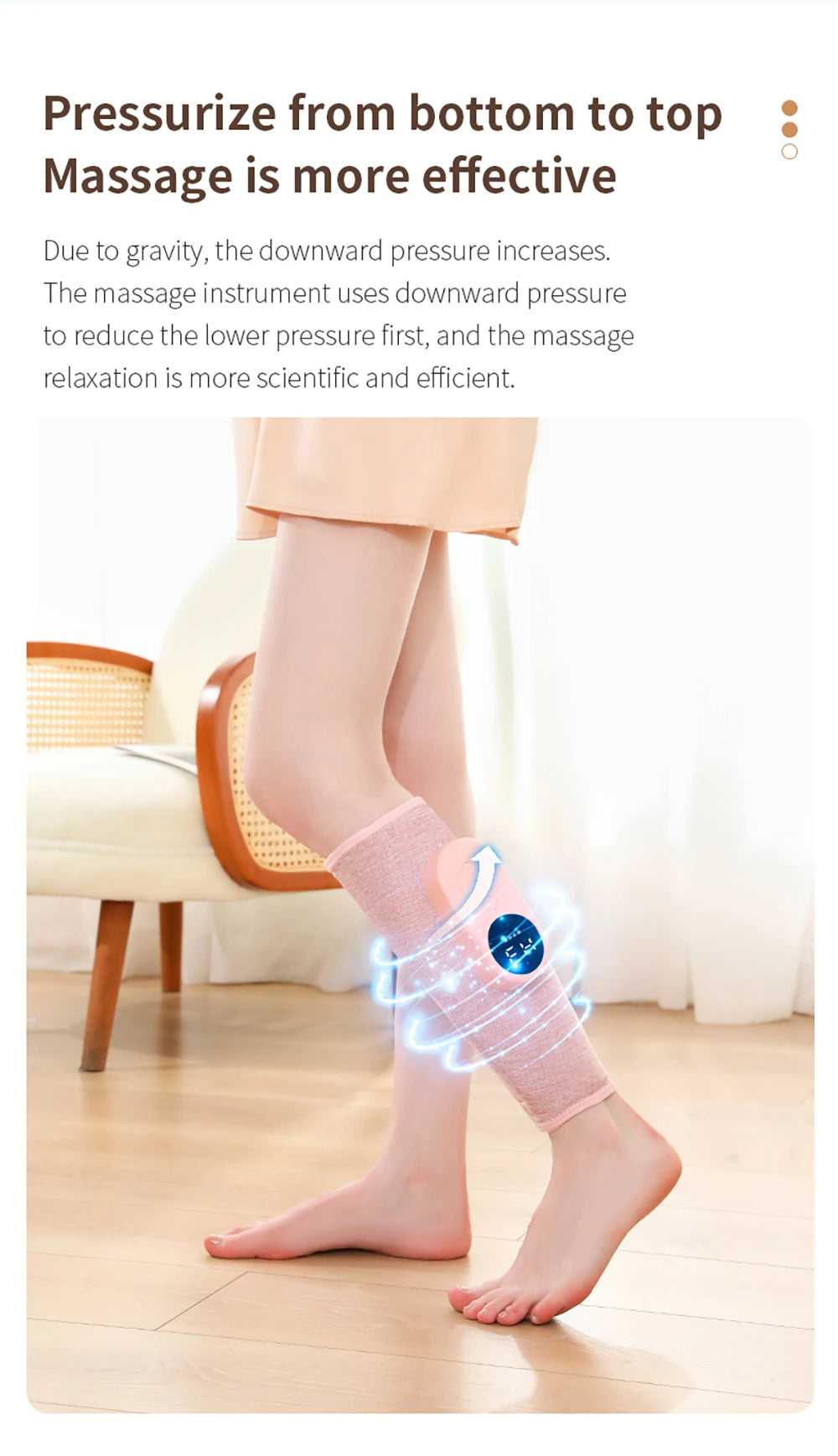 Electric Heated Calf Massager Wireless Air Pressure Leg Massager Hot Compress Calf Massage Machine Promote Blood Circulation