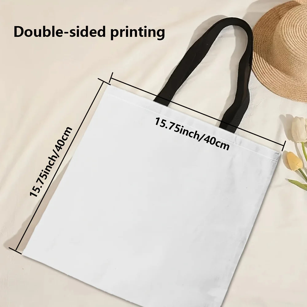 Colorful Kitten Printed Casual Handbag, Reusable Fashionable Backpack, Multifunctional Handbag, Printed Shopping Bag 40x40cm