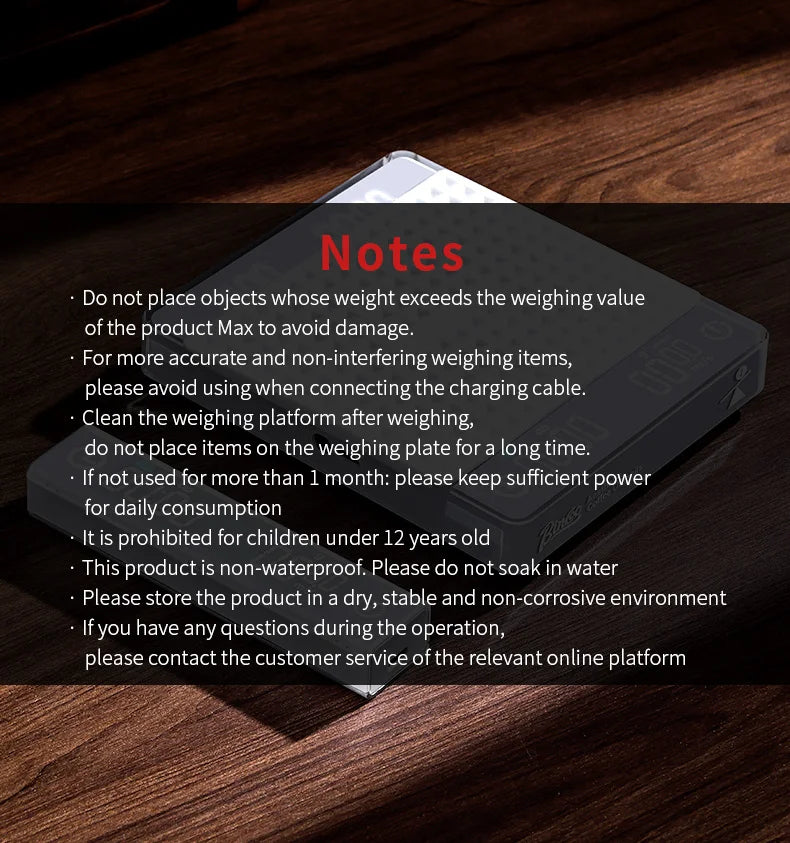 Bincoo Bluetooth Coffee Scale Precision Kitchen MINI Smart Digital Scale Small Electronic Scale Portable Barista Accessories