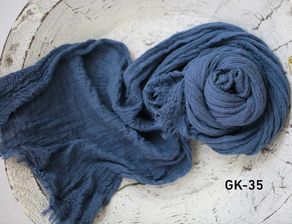 Seersucker Wrap Newborn Photography Props Soft Cotton Gauze Baby Swaddle Blanket Infant Studio Photo Basket Backdrop Accessories