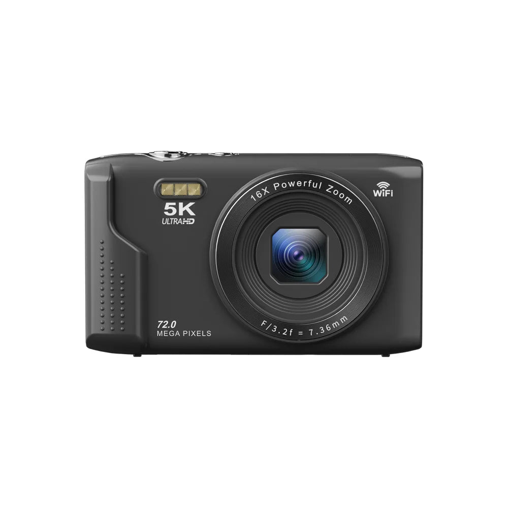 Ourlife Compact Digital Camera 5K 72MP 2.8'' Screen LCD Screen 16X Digital Zoom Vintage Photography Vlog Video Recorder YouTube