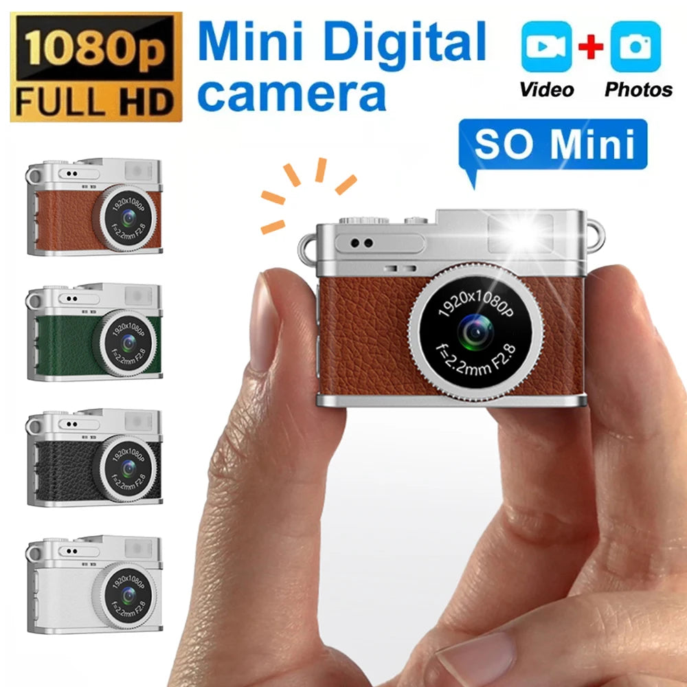 Digital Camera 1080P Retro CCD Mini Cam with Screen Indoor Outdoor Sports Portable Vintage Very Small Camcorder Video Recorder