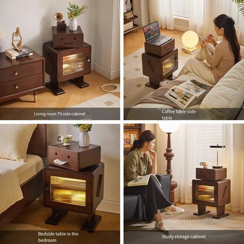 Solid wood chest of drawers, TV cabinet side cabinet, sofa side cabinet, bedroom storage cabinet, robot bedside cabinet