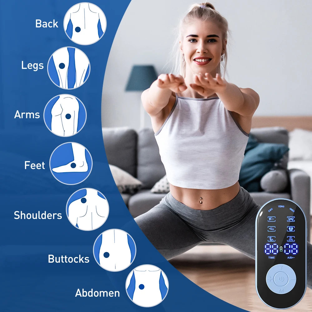 EMS NMES TENS Electronic Boday Massager Muscle Stimulator 18 Modes 30 Intensity Full Body Massager Relax Slimming Machine