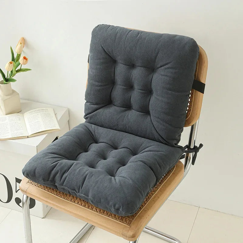 2025 new chenille one-piece chair cushion solid color sedentary bay window backrest cushion office chair cushion
