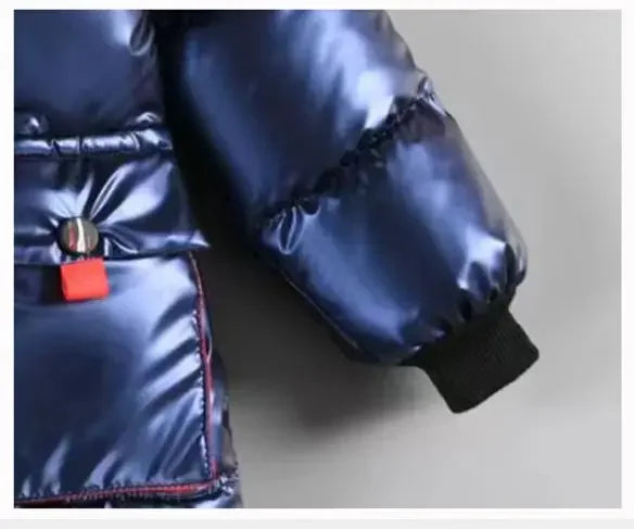 2025 Winter Kids Down Jacket Baby Boy Cartoon Spiderman Thicken Cotton-Padded Warm Hooded Parka Coat Children Clothing Outerwear