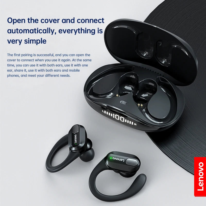 Original Lenovo XT80 Sports Wireless Earphones with Mics, LED Power Display,Hifi Stereo Sound Bluetooth 5.3 TWS HeadphHeadphones