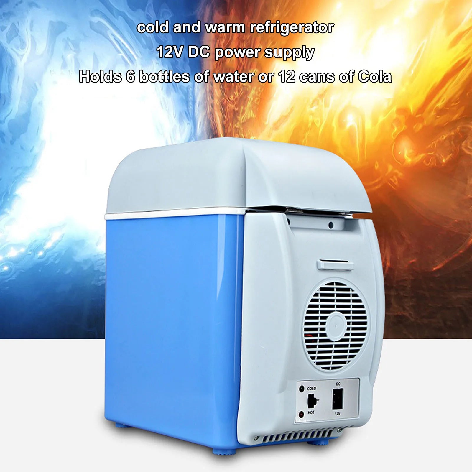 Electric Cooler Car Fridge Flip Top Cover Semiconductor Refrigeration System Low Noise with Shoulder Straps for Car for Camping