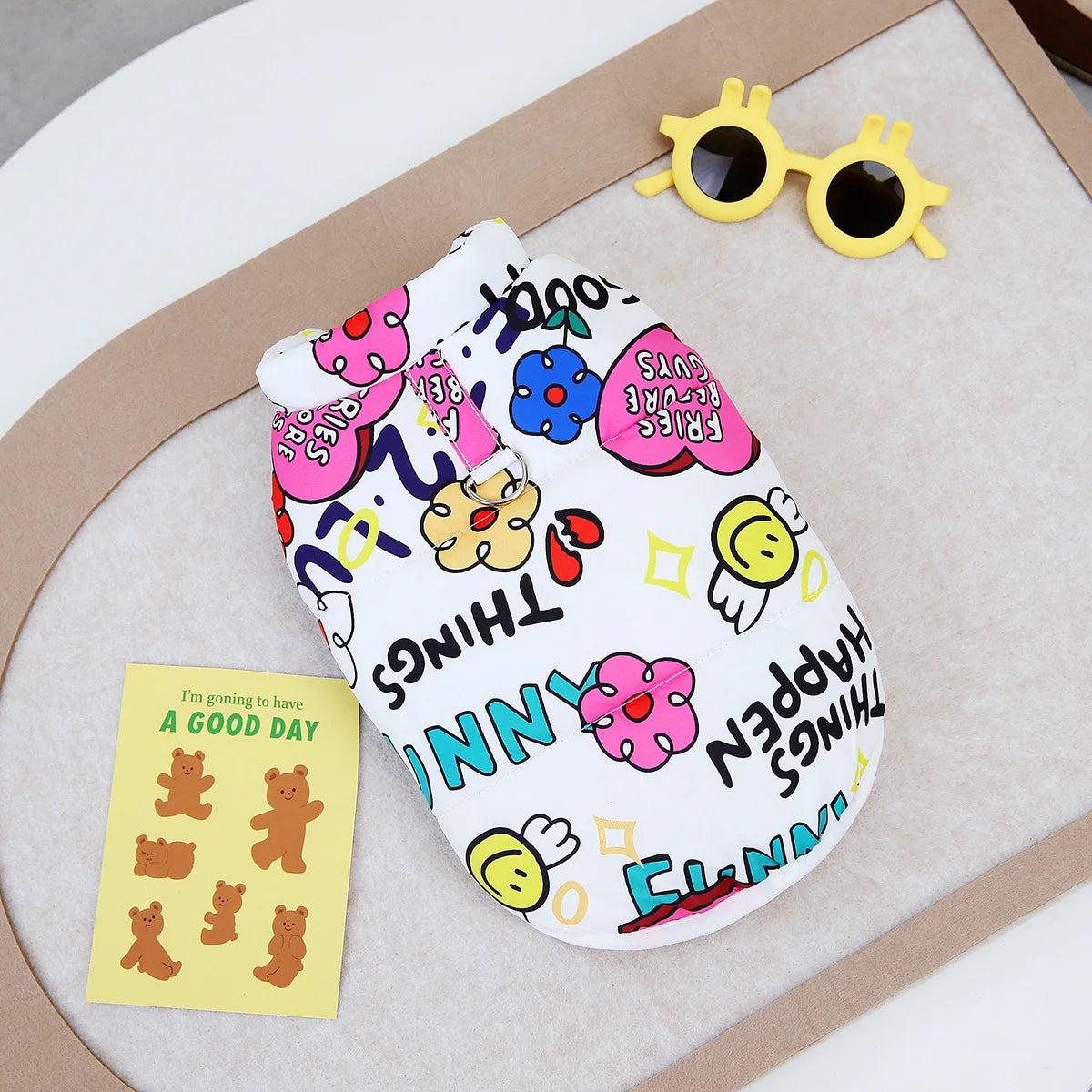 Winter Dog Jacket Waterproof Pet Coat 2025 Dog Clothes Luxury Print Parkas Pet Outdoor Warm Vest Chihuahua Yorkshire Dog Apparel