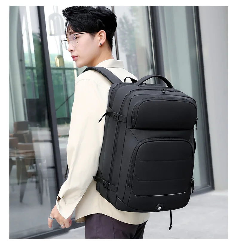 Expandable Men‘s 17 Inch Laptop Backpacks Waterproof Notebook Bag USB Schoolbag Sports Travel School Bag Pack Backpack For Male