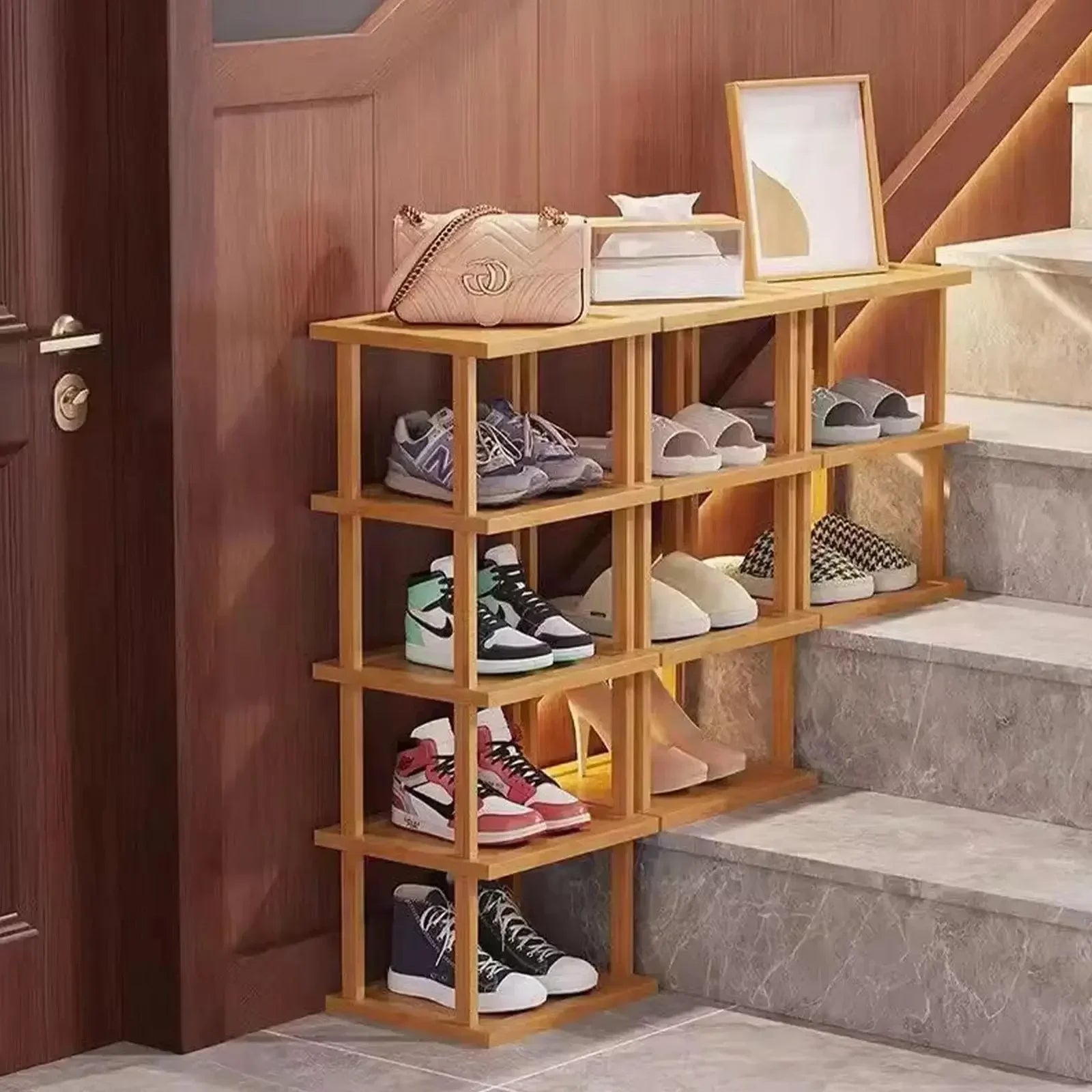 Bamboo Shoe Rack Detachable Shoe Rack for Easy Installation Storage Rack Entrance Storage Rack Multi-layer Simple Storage Rack
