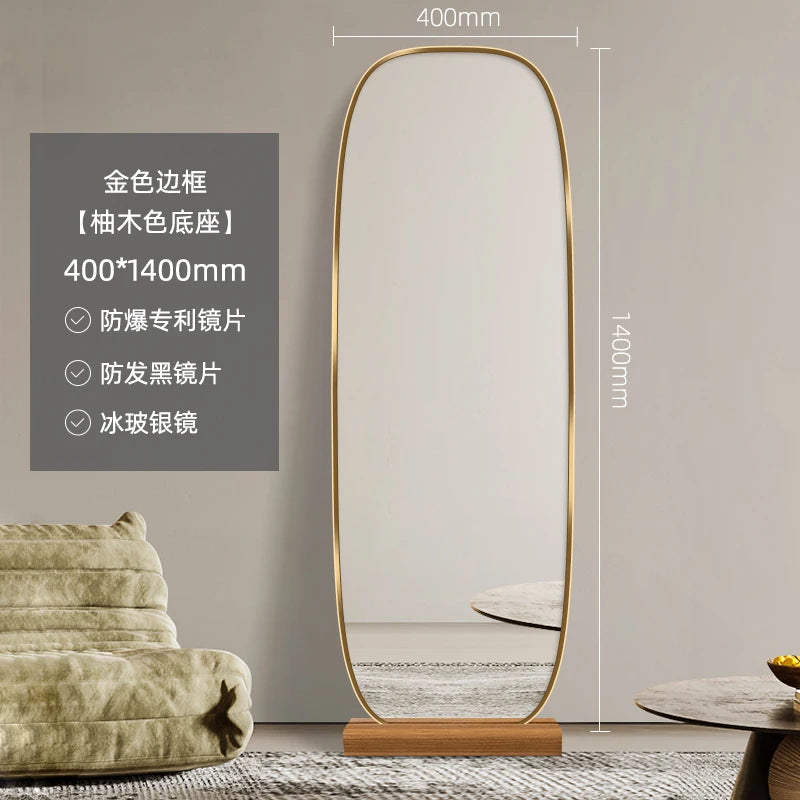 Square Wooden Mirror Vintage Floor Big Nordic Luxury Mirror Modern Standing Full Body Aesthetic Espelhos Living Room Decorations