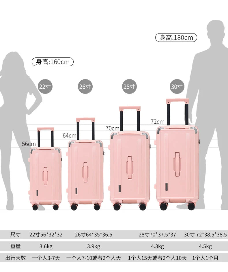 Japanese travel suitcase universal wheel password thickened trolley luggage 22/26/30 inch high value luggage for men and women