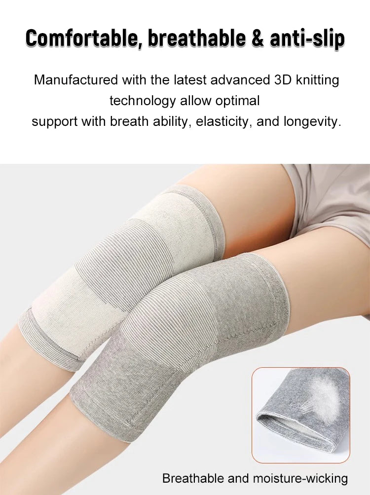 Bamboo charcoal knee pads Breathable knee pads Two-side elastic breathable warmth cold health care knee protection old cold legs