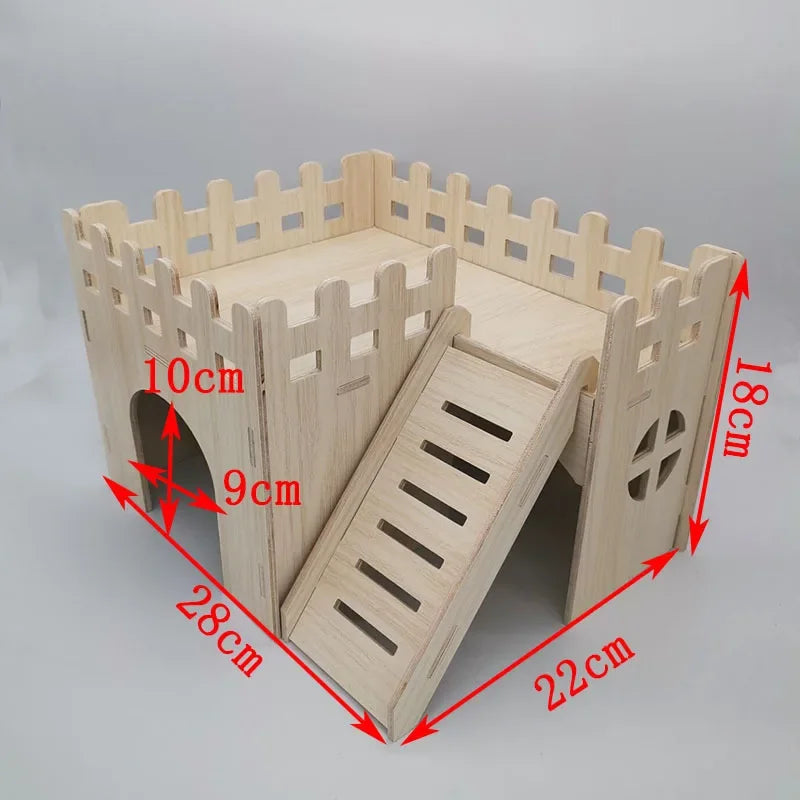 Hamster Squirrel Solid Wood Avoidance House Hedgehog Wooden House Golden Bear Nest Dutch Pig Dormitory Rutin Chicken Large House