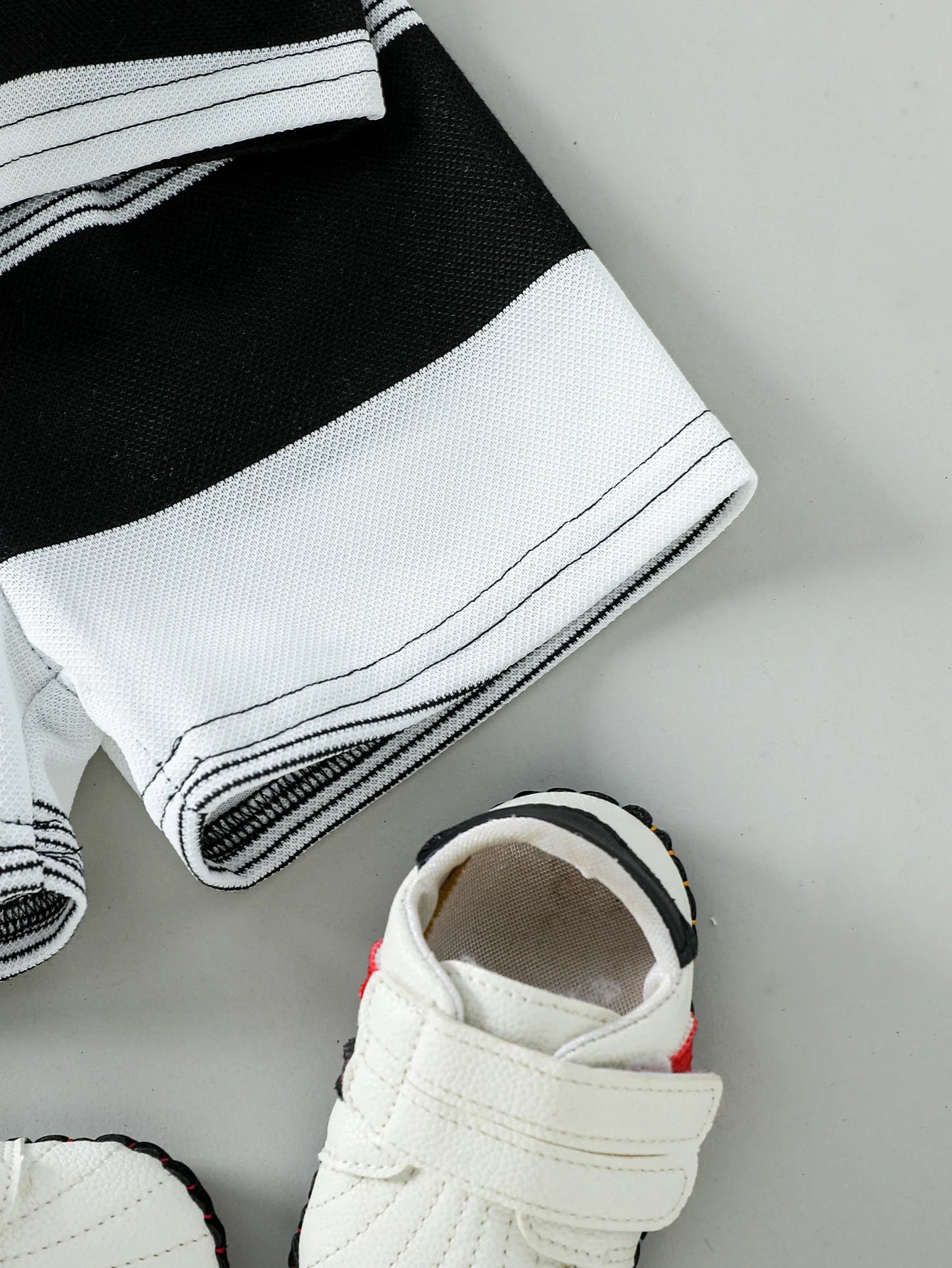 Children’s Summer New Arrival Boys’ Regular Striped Teddy Bear Short T-Shirt and Shorts Casual Sport Two-Piece Set