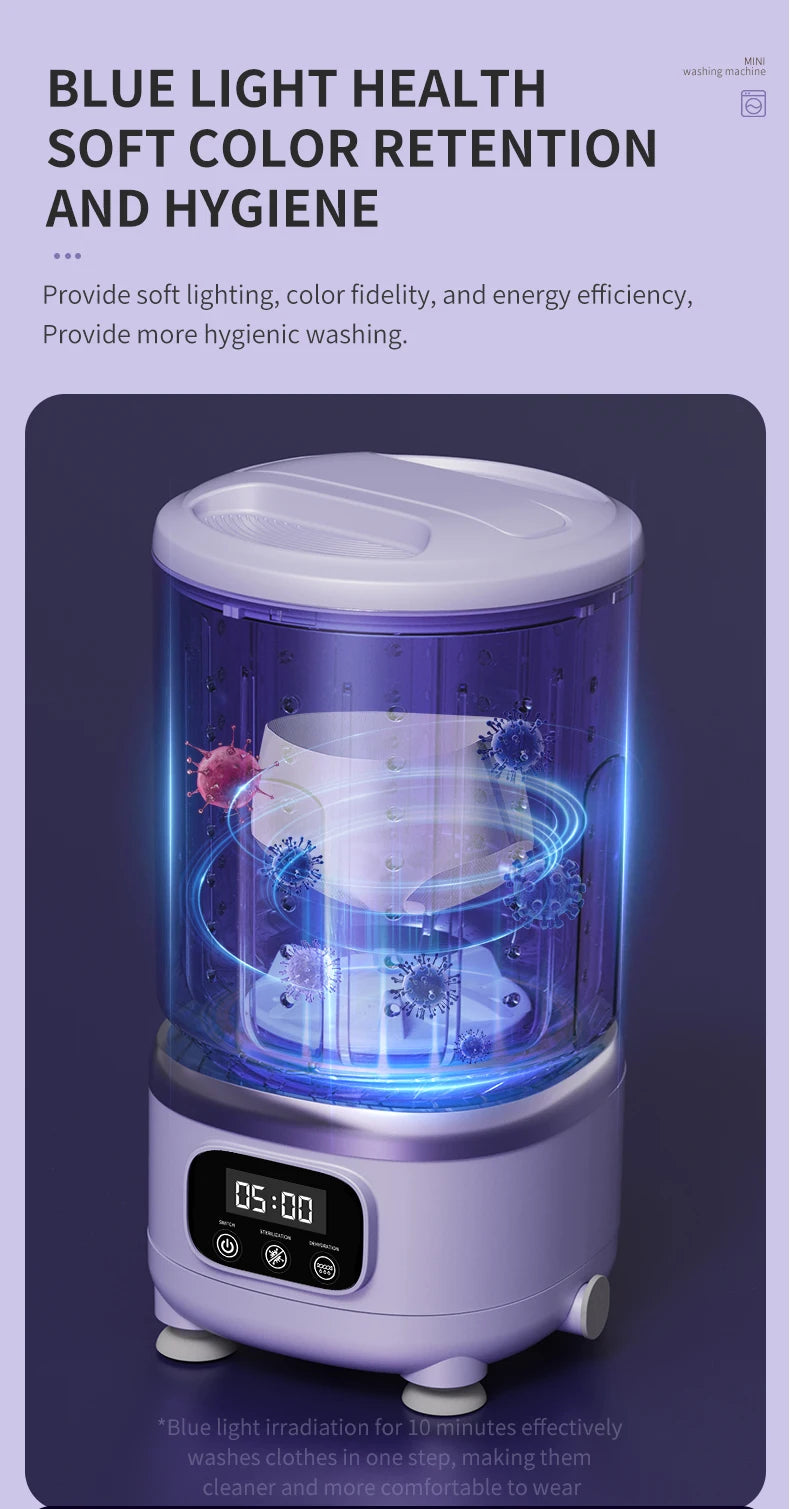 2L Wireless Mini Charging Wash in One Washing Machine Suitable for underwear, socks, pet clothes