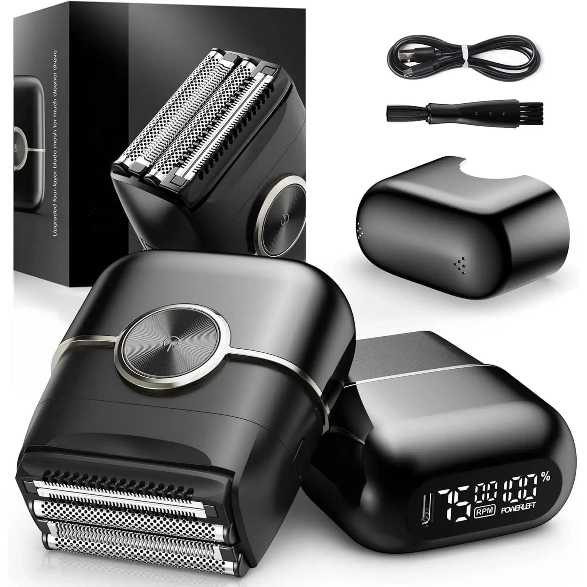 Sweker Electric Razor for Men 4 Blades Floating Head Foil Shaver Waterproof Wet Dry Beard Trimmer Portable Mini Electric Shaver