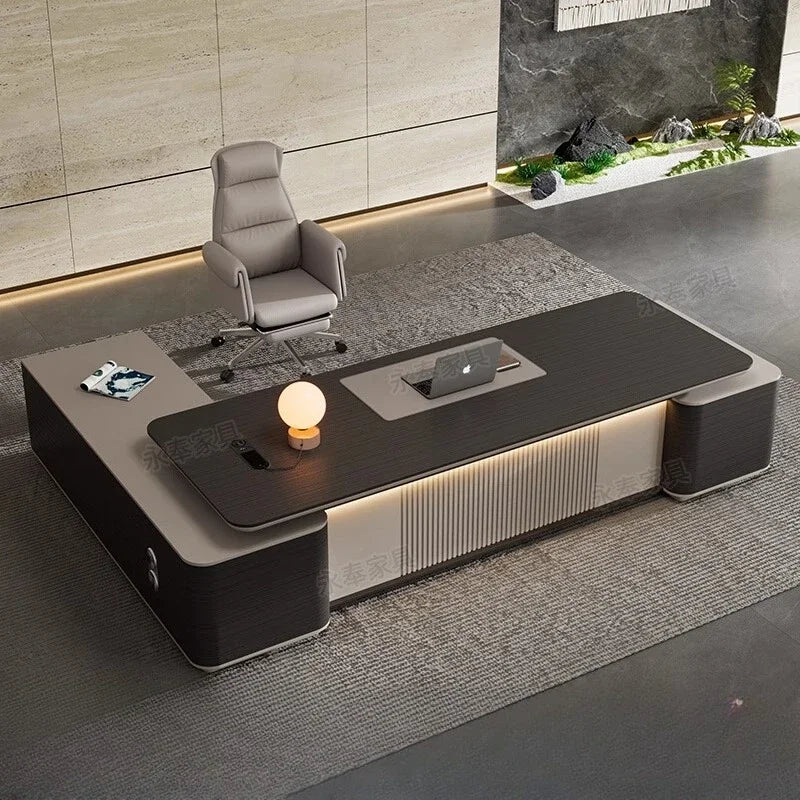 Organizer Luxury L Shape Computer gamer table cabinets executive Work office desk Multifunctional cable box Work Desk Table home