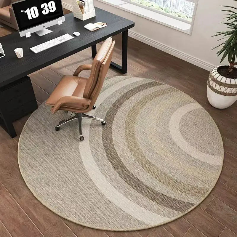 Premium Round  Computer Desk, Anti-Slip Floor Protector with High-End Look, Home & Office Decor