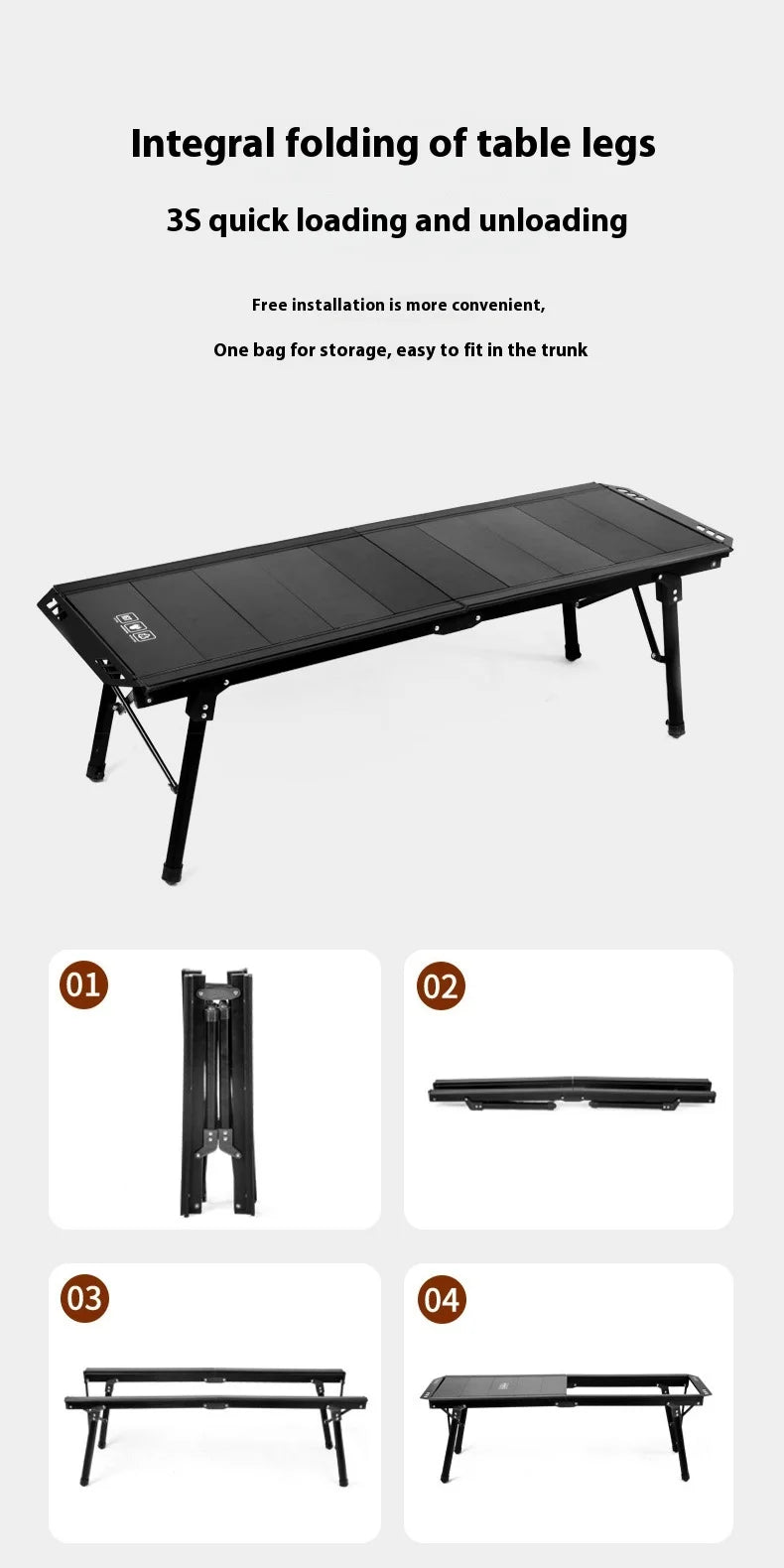 Folding IGT table 5 Unit Lightweight table Backpack roll table Expand adjustable leg desk Desktop burner bbq table