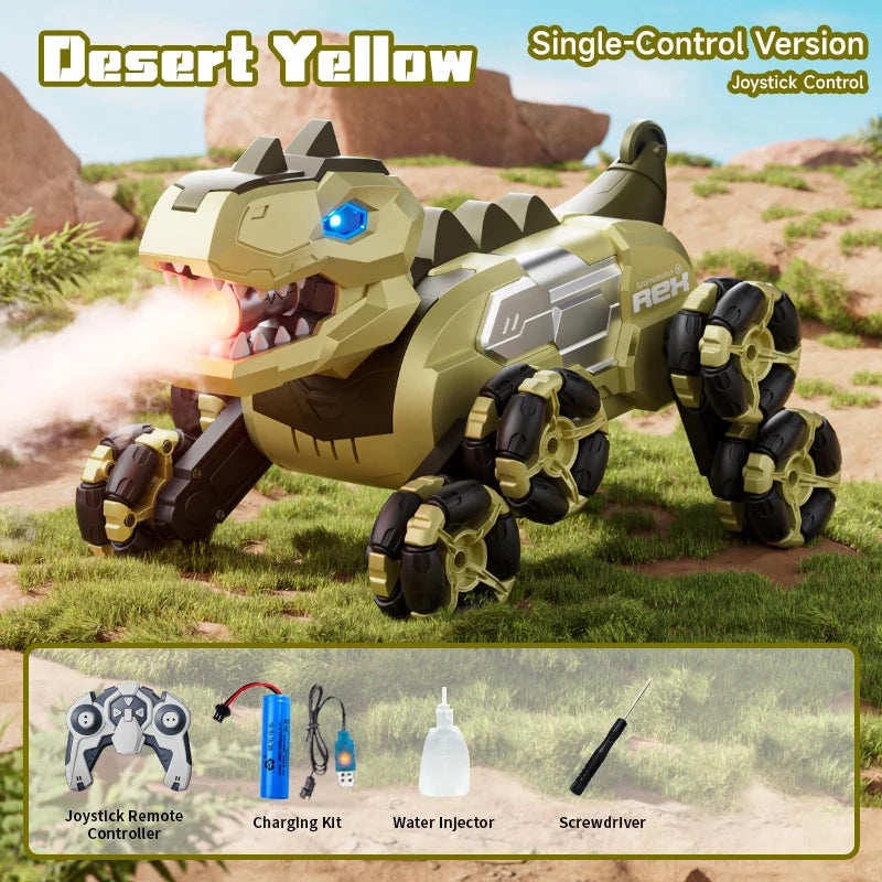 Y12 New Remote Control Dinosaur Stunt Car RC Drift Car Spray Mist Articulated Arms Transforming 8WD Off-Road Vehicle Toy for Kid