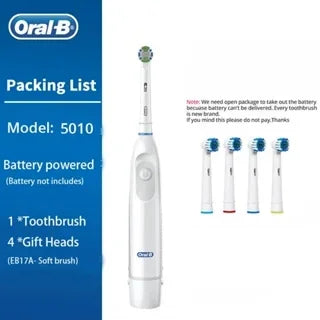 Oral B Rotation Electric Toothbrush AA Battery 7600 Rpm Cross Action Cleaning Teeth Tooth Brush with Brush Refills