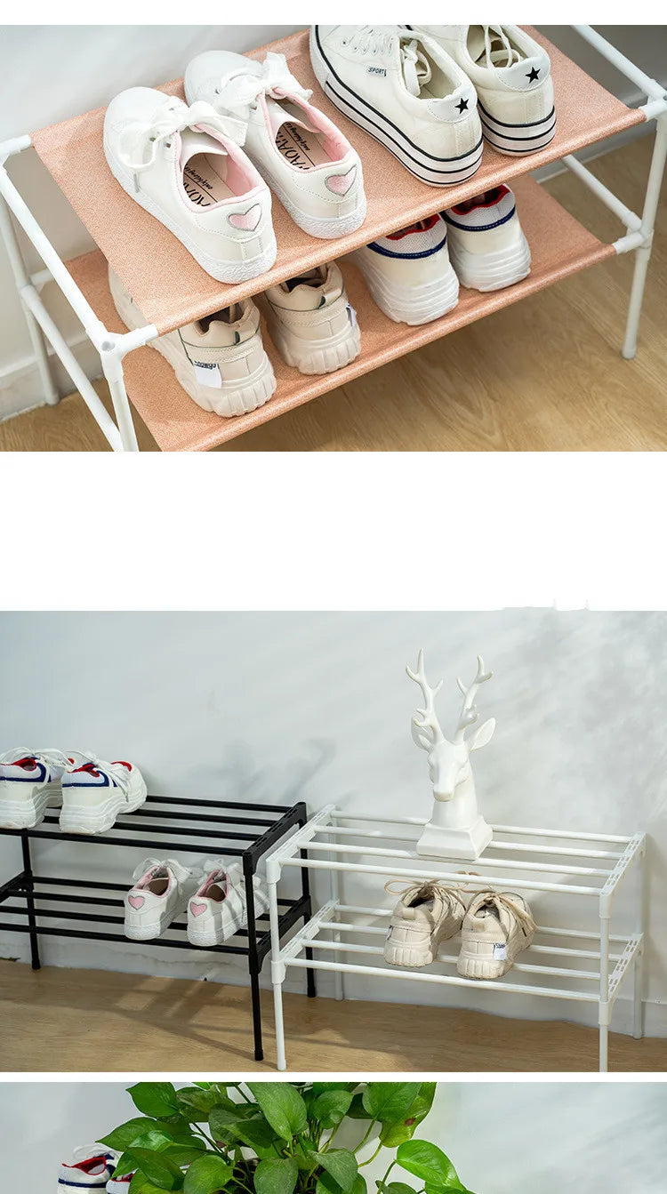2 Layers Household Dustproof Shoe Cabinet Thickened Durable Living Room Slippers Boots Shoes Storage Rack Simple Assembly