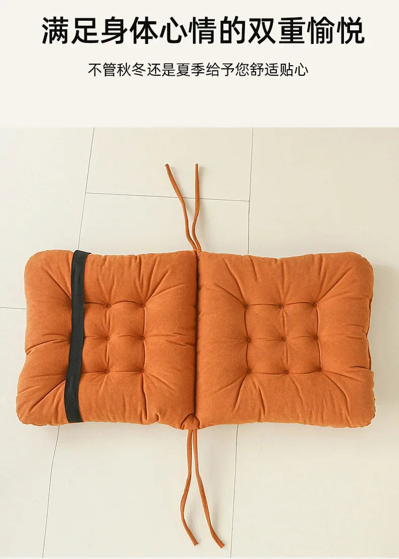 2025 new chenille one-piece chair cushion solid color sedentary bay window backrest cushion office chair cushion