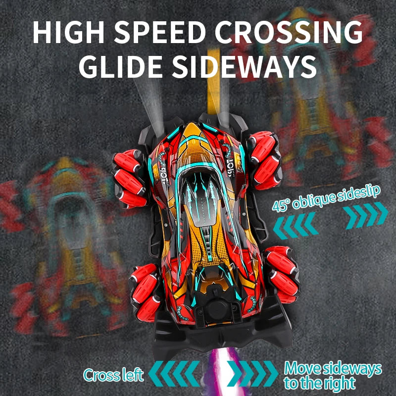 NEW F1 Drift RC Car with LED Light Wheel Music 2.4G Glove Gesture Wireless Remote Control Electrospray Stunt Car  4WD Toys