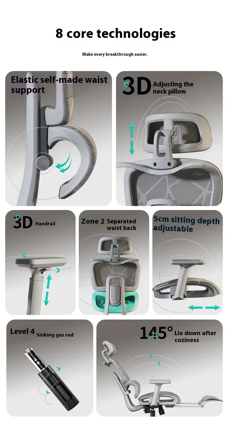 Ergonomic Chair 3D Headrest Armchair Gaming Chairs Computer Recliner Relaxing Massage Silla De Escritorio Office Furniture